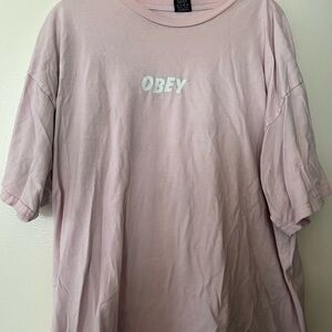 Obey Light Pink Short Sleeve Tee
